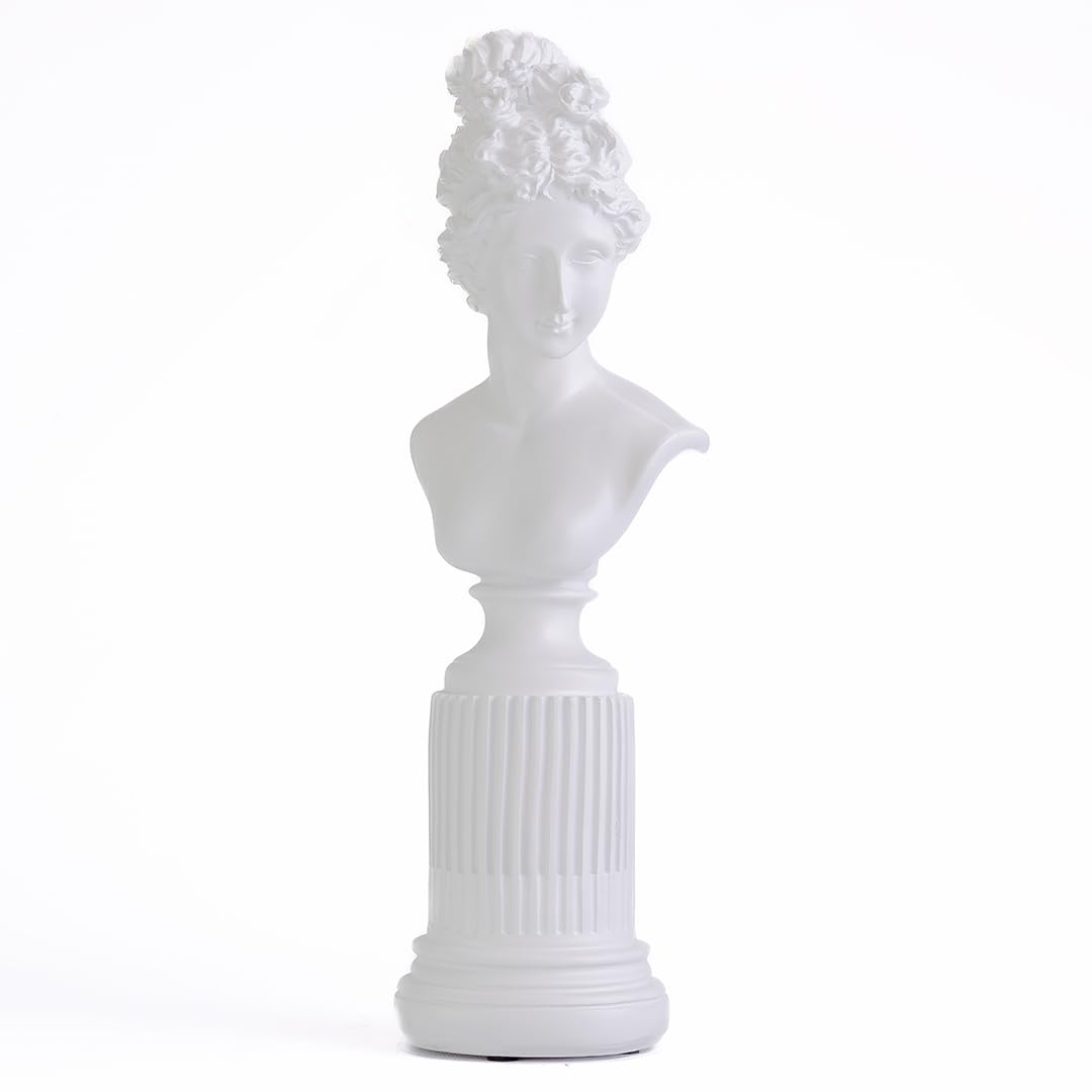 Marimor Escultura decorativa moderna - Escultura decorativa - Artículo decorativo - Estatua decorativa - Estatua para salón, dormitorio, oficina, hogar, hotel, escritorio, casa (blanco)
