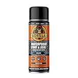 Gorilla Waterproof Black Coat & Seal Spray, 450ml – Flexible, Weatherproof Liquid Sealant | Seals out Water, Air & Moisture | For Roof Tiles, Brick, Wood, Metal, Concrete, Stone, Rubber, Plastics*