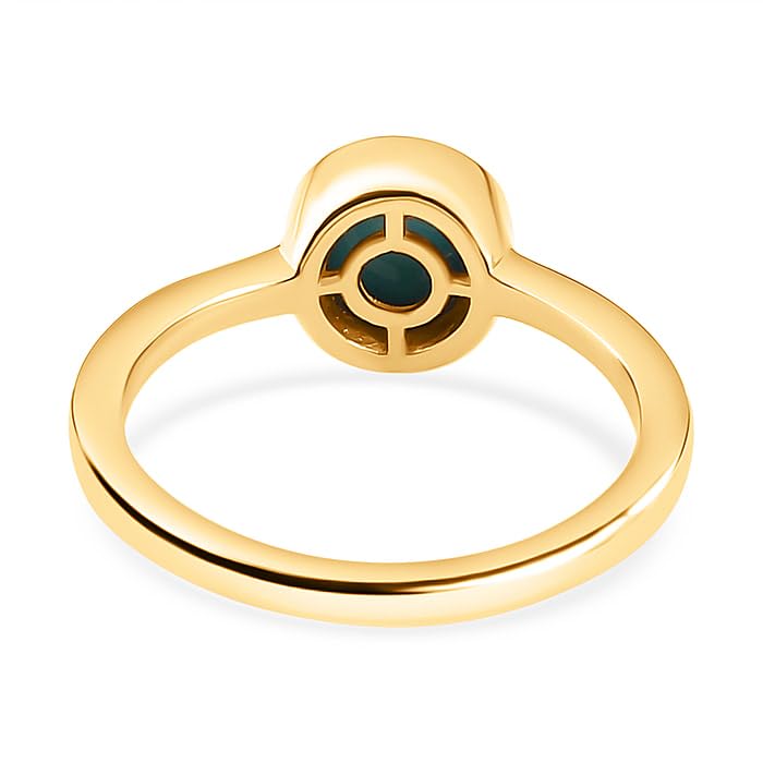 Image of 925 Sterling Silver 18K Gold Plated Birthstone 2 Ct Solitaire Natural Gemstone Ring for Women | Fine Jewelry Gift for Wife, Girlfriend, Sister, Birthday, Anniversary, Rakhi, Rakshabandhan, Valentine's