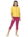 Robinbosky Premium Cotton Lycra Stretchable Capris Leggings (XL,Magenta)