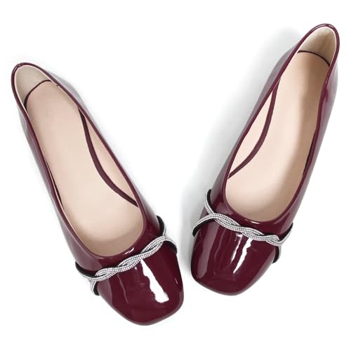 Image of TN TANGNEST Womens Casual Flats Chain Ballet Flats | Fashion Pointed Toe Rhinestone Flats, Comfort Slip On Dress Shoes for Business Work Office Wedding Party