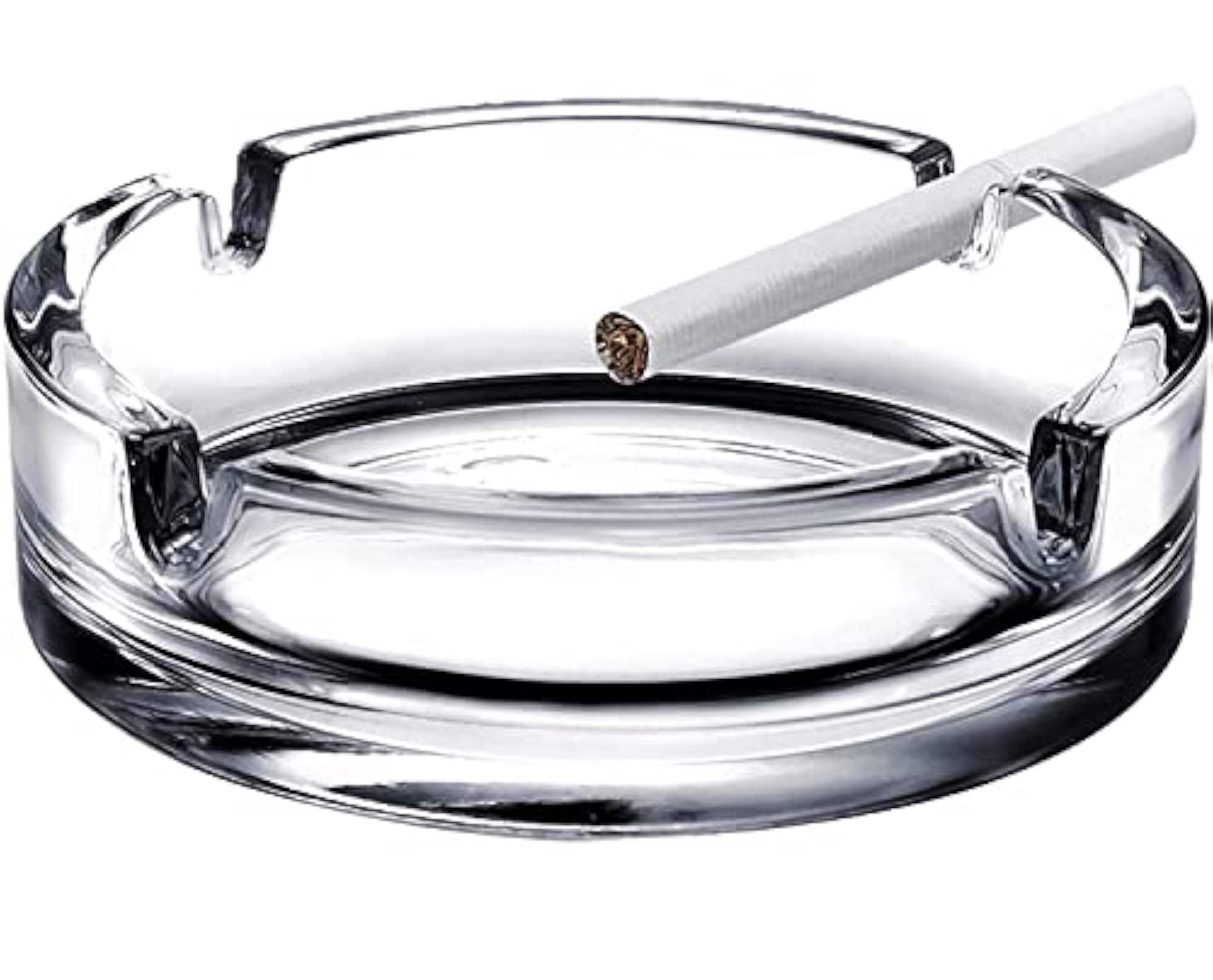 Round Glass Cigarette Tray Crystal Quality Ashtray