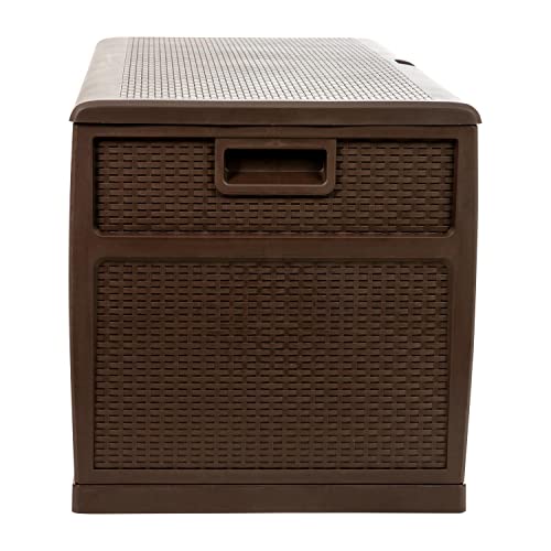 Flash Furniture 120 Gallon Plastic Deck Box - All-Weather Patio Storage And Organization For Throw Pillows, Pool Toys Or Garden Tools #TOP1