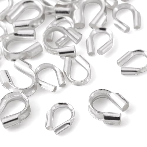 Cheriswelry 20pcs 925 Sterling Silver Wire Guard Loops