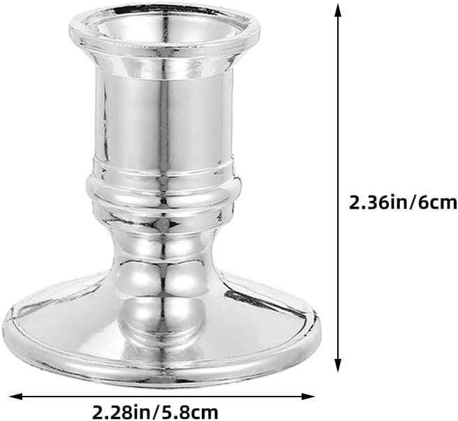 Electronic Candlestick Holders Set of 12 2.36 inch Plastic Candle Holder Bases for Dining Table Wedding Candlestick Centerpieces Party Decor Indoor Home Restaurant Use
