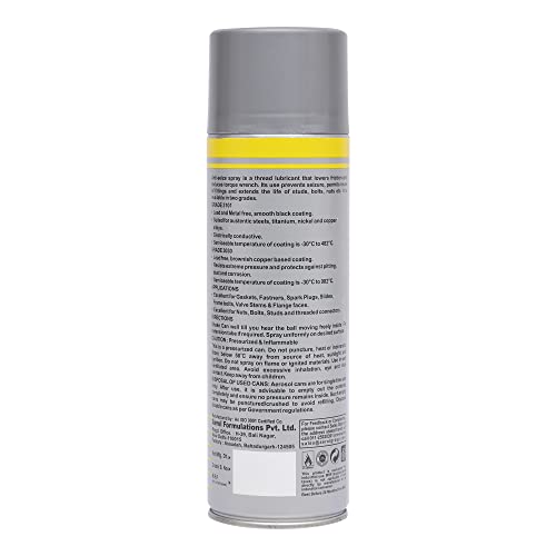 Image of Aerol Anti-Seize Copper-Based Lubricant Spray 300g | Black | Metal Protection for Bolts, Nuts, Flanges & High-Temperature Industrial Applications | Serviceable Temperature -30C to 500C