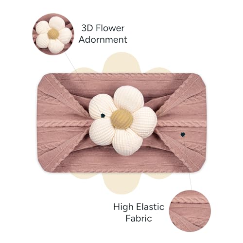 Image of Nintara Baby Hairband - Stretchable, Lightweight Accessory for Newborns | 5.5 inch x 3.1 inch, Buttery-Soft Headband Accessory for Newborns, Infants & Girls, Gentle on Skin, Ideal Gift for Baby Showers