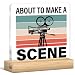 Director Gifts for Men Women, Christmas Birthday Funny Gifts for Film Director Film Enthusiast Movie Maker, About to Make a Scene Acrylic Plaque Sign Home Office Desk Decor
