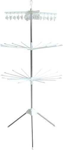 Estante de secado de ropa plegable de 3 niveles, trípode plegable, organizador de almacenamiento de ropa, para uso en interiores y exteriores,