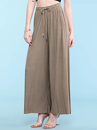 Made By Johnny Women's Pleated Wide Leg Palazzo Pants with Drawstring3