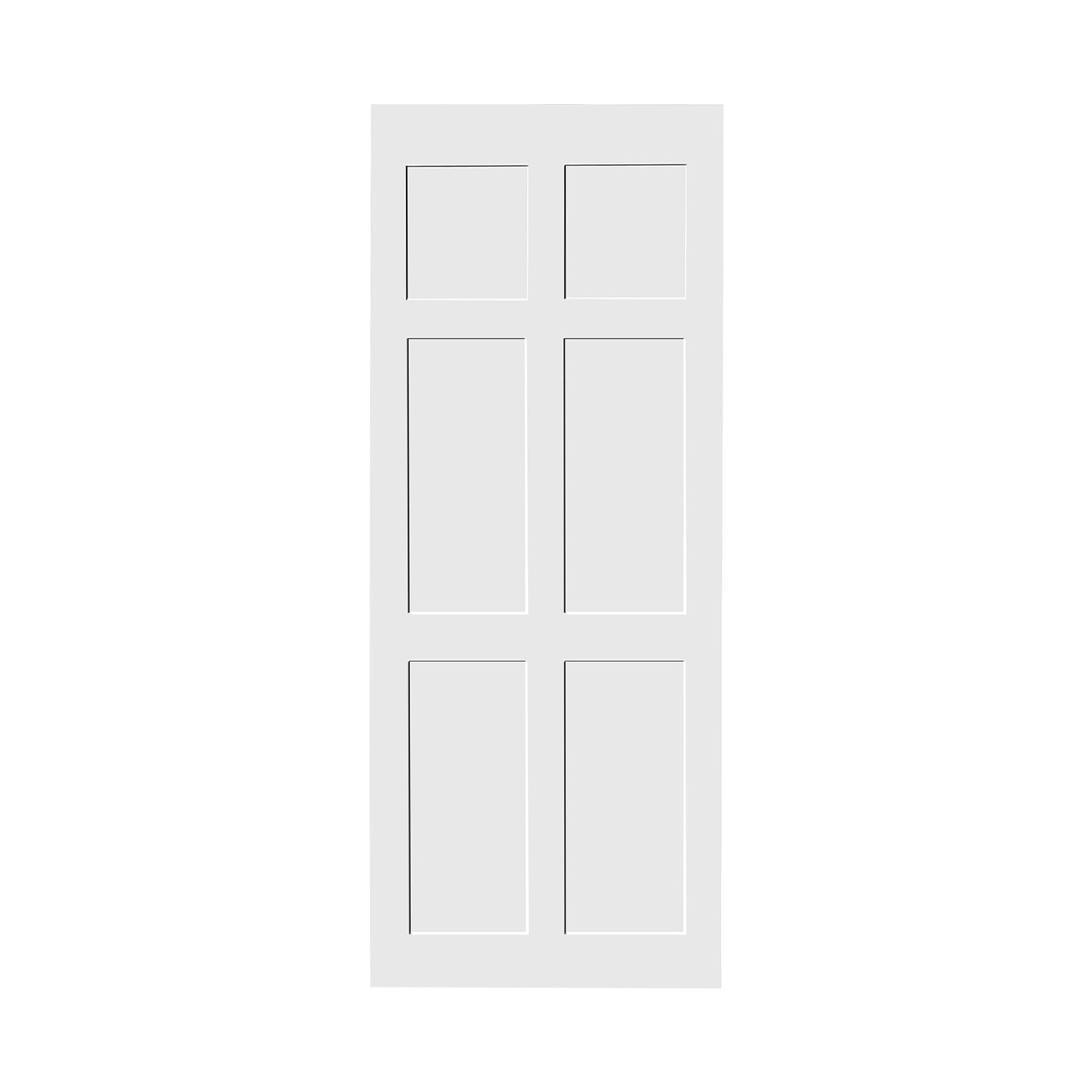 32 X 80 Inch Barn Door Slab, White Barn Doors, Modern Interior Sliding Doors, Real Primed DIY Slab Door, Pre-Drilled Ready to Assemble, Anti-Deformation, Moisture-Proof, Six Panel-Style