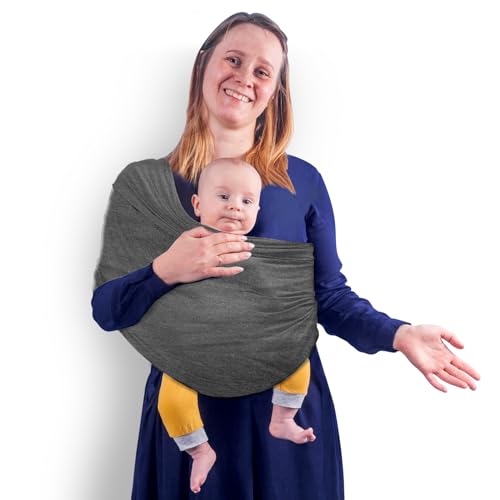 Image of TKKOK Baby Wrap Carrier, Unisex Baby Carrier, Lightweight & Ultra Soft, Easy to Wear Baby Wrap, Perfect for Newborn Toddlers
