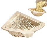 Élimination des déchets alimentaires sans tracas : conçue pour être , la crépine d'angle d'évier offre un moyen sans effort de vider les restes de nourriture, réduisant ainsi l'exposition des mains aux déchets et favorisant un environnement plus hygiénique pendant les routines de nettoyage de l'évier après les formations de cuisine.