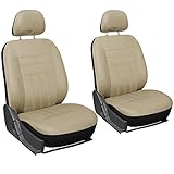 Oxgord Flat Cloth Bucket Seat Cover Set for CarTruckVanSUV, Solid Beige