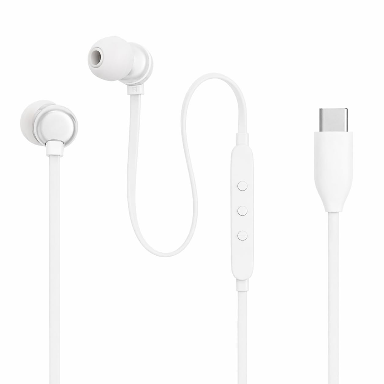 Original for JBL Tun 310 C Wired in-Ear Type C Headphones, Hi-Res Audio with Digital-to-Analog Converter with Microphone, Tangle-Free Flat Cable, Compatible with USB-C Devices (White)-image-14