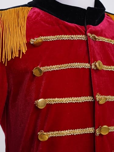 Kids Boys Circus Ringmaster Coat Outfits Tassels Jacket Tops with Hat for Honor Guard Performance3