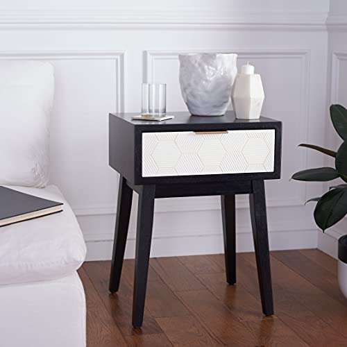 Safavieh Home Collection Keya Black/White 1-Drawer Living Room Bedroom Foyer Entryway Nightstand Accent Table Acc6601B, 0 #TOP26