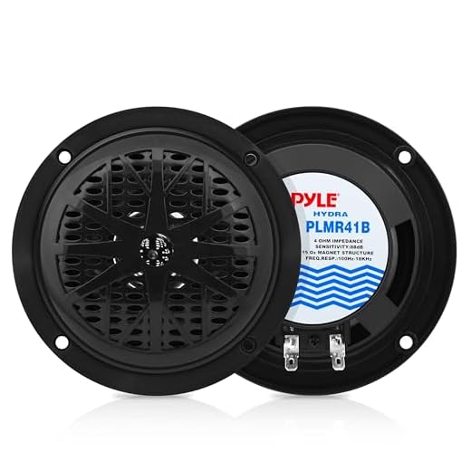 Pyle Wasserdichter Marine-Lautsprecher 10cm, 2-Wege-Outdoor-Audiosystem, witterungsbeständiger Boots-Stereo-Sound, 1 Paar