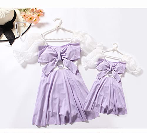 Costume Da Bagno Genitore-Figlio,Famiglia Abbina Costumi Da Bagno Madre Figlia Bikini Set Moda Puff Sleeve Gonna Costume Da Bagno Monopezzo Costumi Da Bagno, Costumi Da Bagno Estivi Da Donna Vestiti