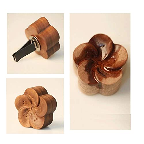 Flower Diffuser Wood Essential Oil Diffuser - 2Pcs Zen Decor Car Diffusers For Essential Oils For Diffusers Aromatherapy Air Freshener Scent Aromatherapy Diffuser - Natural Wood Diffuser With Clip #TOP2