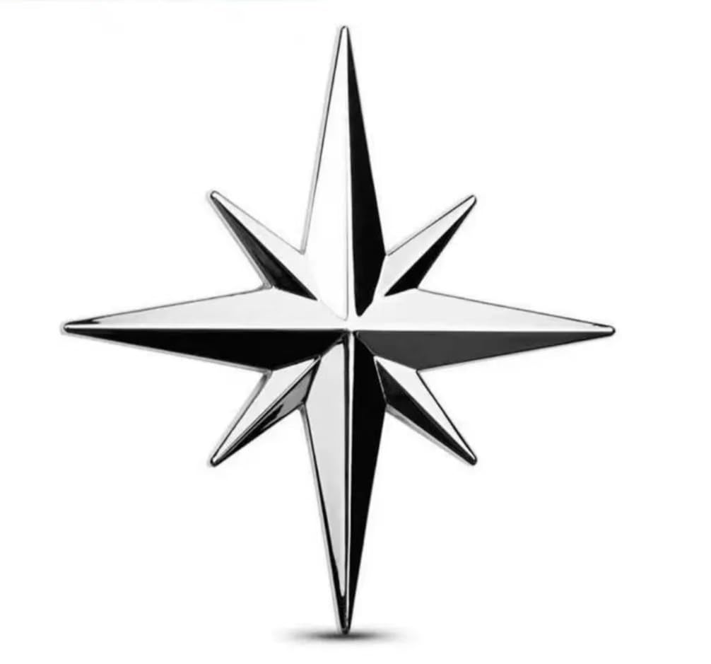 XGLDRZ 2Pcs Metal Emblem for Mercedes Benz C-Klasse Limousine W206 I 2021-2024, Car Fender Side Wing Badge Tailgate Decal Personalized Automotive Exterior Decoration,Silver