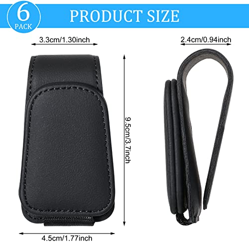 6 Pcs Sunglass Holder For Car Visor Magnetic Visor Sunglass Holder Eyeglass Hanger Clip Pu Leather Sunglass Visor Clip Car Visor Accessories Eyeglasses Mount Ticket Card Clip For Men (Vintage Black) #TOP1