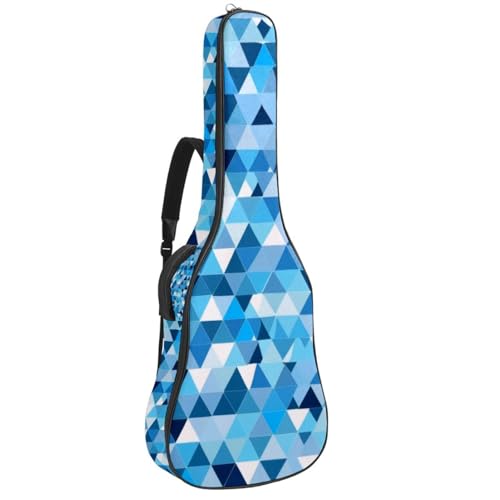 Étui pour guitare acoustique antichoc et imperméable à triangles bleus