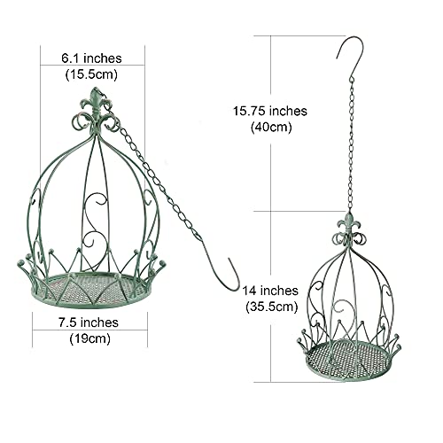 Covoeak Hanging Planter Holder Vintage Romantic Wrought Iron Basket Planter Growers With Chain Hook Retro Indoor Outdoor Flower Pot Home Garden Balcony Bar Decoration (Green) #TOP4