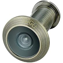 TOGU TG3016NG-AB UL Listed Solid Brass HD Glass Lens 220-degree Door Viewer Peephole for 1-3/8" to 2-1/6" Doors, Antique Brass Finish