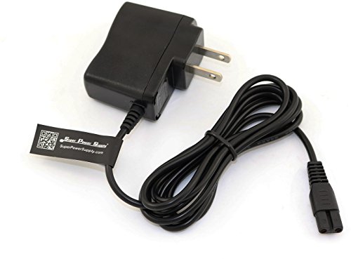 Super Power Supply® AC/DC Adapter Charger Cord for Philips Norelco Speed-XL Electric Shaver HQ8160/16 HQ8170 HQ8170/16 Bodygroom Showerproof Body Groomer 3100 BG2028/42 Replacement Wall Barrel Plug