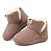 KEESKY Boots for Boys Toddler Size 4.5 M Chestnut Suede Fur Lined Winter Warm Kids Footwear Shoes