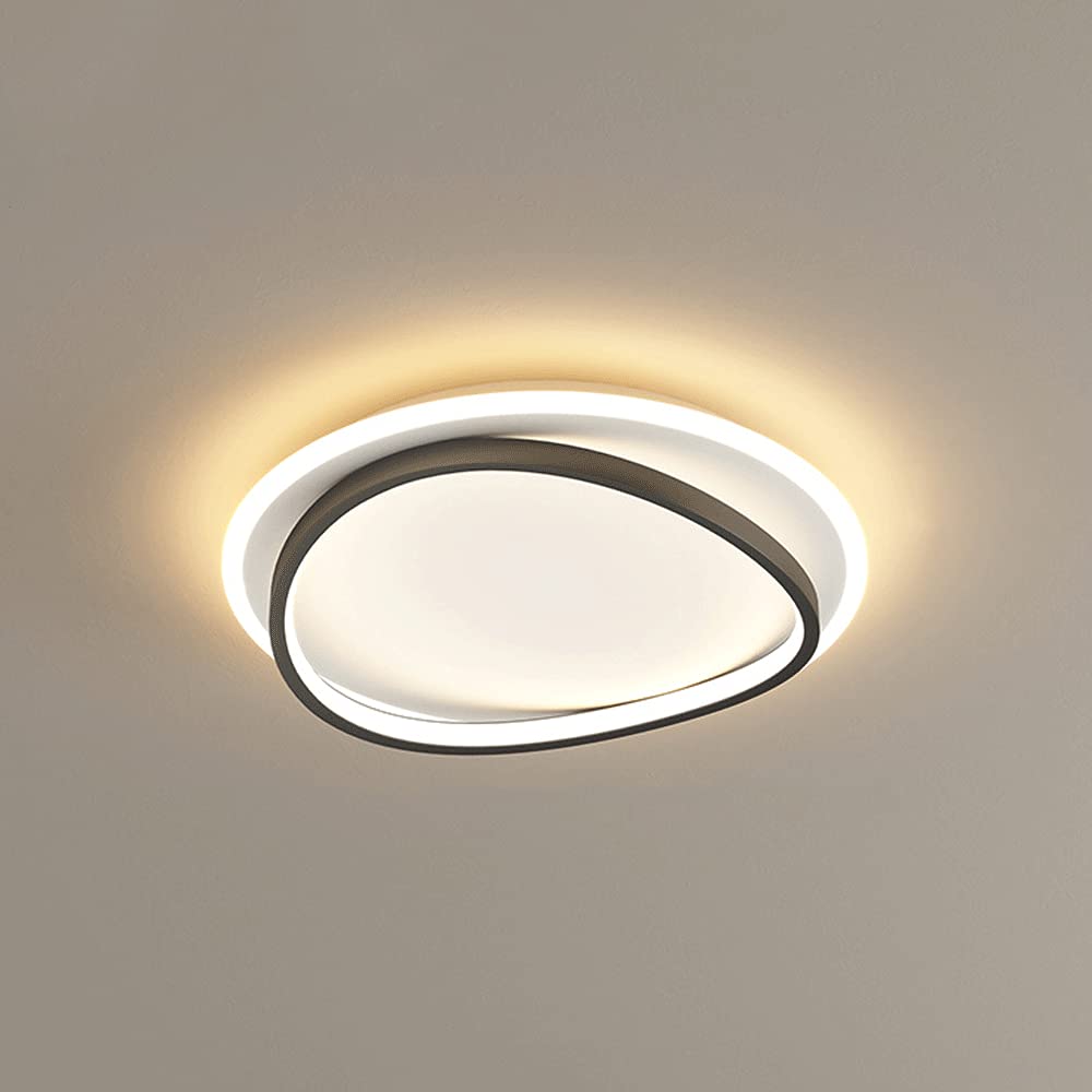 ZHANGL Plafoniera rotonda personalità alla moda Piastra guida luce LED luce piatta Lampada da soffitto in alluminio incorporata Apparecchio di illuminazione per balcone a variazione di temperatura a t