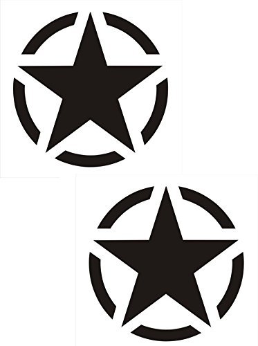 milatary Star for Bike Sides car Sticker (Black)