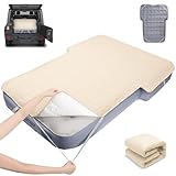Car Air Mattress Sheet, Cotton-Lined SUV Fitted Sheet, Ultra Soft TPU Waterproof Car Bed Sheet Fits SUV Air Mattress (Khaki)