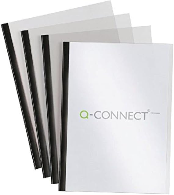 Q-Connect A4 Slide Binder and Cover Set, 6 mm KF01926 - Black, Pack of 20
