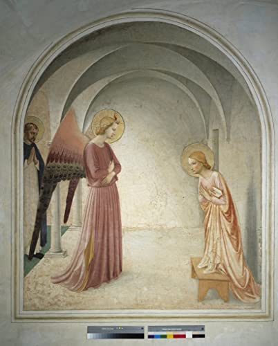 Pintura mural La Anunciación para decorar un dormitorio elegante con arte de 60x90cm