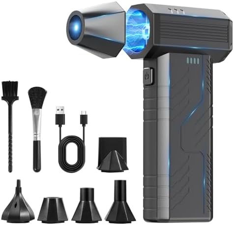 Compressed Air Duster, 8000mAh 130,000 RPM Keyboard Cleaner, Repl...