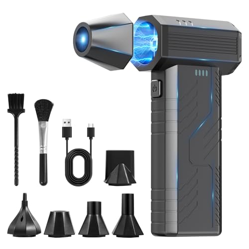 圧縮エアダスター、8000mAh 130,000RPMキーボードクリーナー、圧縮空気缶の交換用、コンピュータアクセサリー、アウトドア、PC、電子機器、雪、車のほこり除去。