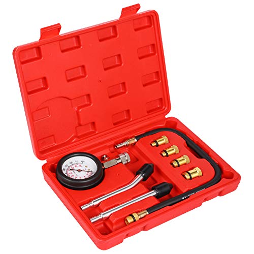 8Pcs Compression Tester Kit 0-300 Psi Petrol Gas Engine Cylinder Pressure Gauge Automotive Tool For Motorcycle Car Truck #TOP5