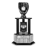 TrophySmack Fantasy Baseball Trophy - Customizable Championship Trophy Award Winner | Free Engraving up to 19 Years Past Winners, 26 Inch Tall (Black)