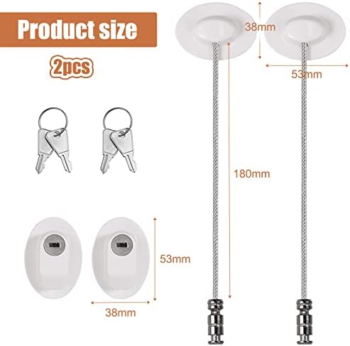 Cyleibe Window Security Locks Adhesive, 2 Pack Window Restrictor for UPVC No Drilling, Safety Window Limiter with Keys for Baby Children Pet- White