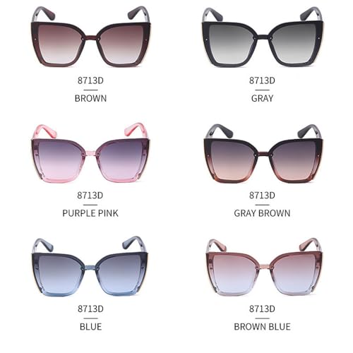 Lunettes de soleil rétro grand format bleu azur aux finitions soignées - 7