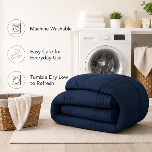 Velorose Twin Comforter Set with Sheet Navy Blue, 5 Pieces Bed in a Bag by Velorose - Used condition - Image 7