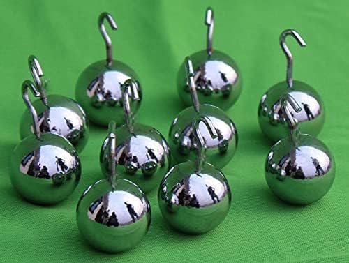 Physics Lab Metal Pendulum Bob Balls, Steel, 25mm Diameter with Hooks Pack of 12