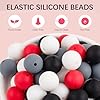 Silicone Beads, 15mm Silicone Beads for Keychain Making 70Pcs Silicone Beads Bulk 4 Color Rubber Beads Loose Silicone Beads for Pens Necklace Bracelet Lanyard DIY Crafts Making(Classic Series)