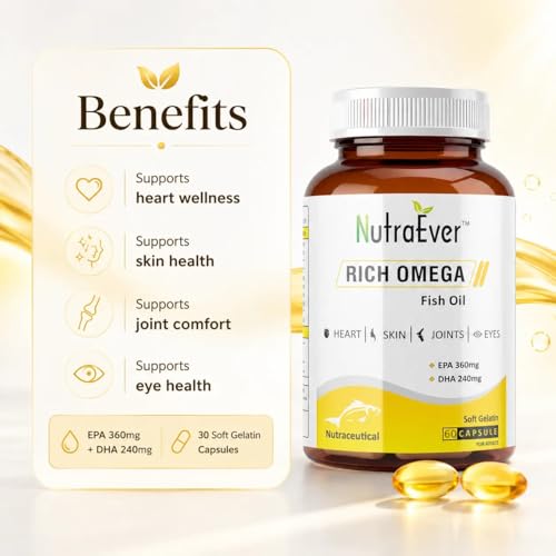 Image of Omega 3 Fish Oil Capsules | 600mg EPA & DHA Omega-3 Fatty Acids | Supports Heart, Brain, Eye & Joint Health | Fish Oil Softgel Supplement for Men & Women | 60 Capsule Pack of-3