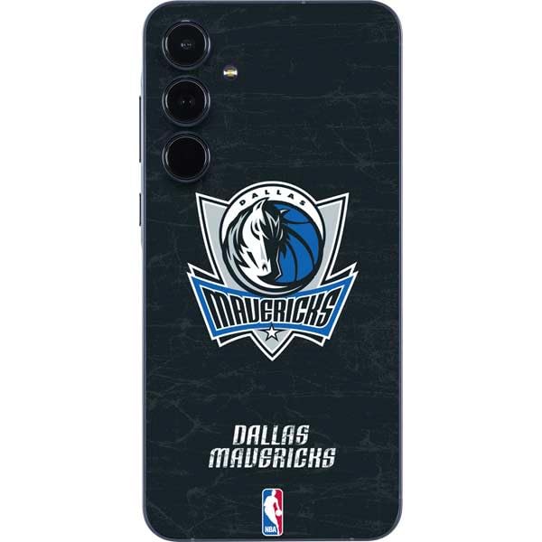 Skinit Decal Phone Skin Compatible with Galaxy A36 5G - Officially Licensed NBA Dallas Mavericks Black Primary Logo Design