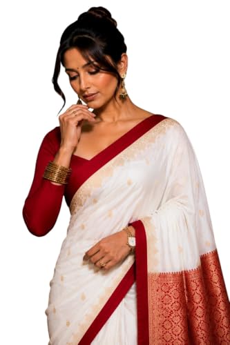 Image of Women's Glory Banarasi Satin Silk Saree with Embroidery Design