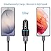 Fast USB Car Charger for Samsung Galaxy A56/A55/A54/A53/A50/A17/A16/A15/A14/S26/S25/S24/S23/S22/S21 Plus/Ultra/Note 20/A21/A31/A51 Quick Charge 3.0 Dual USB Rapid Car Charger with Type C Cable 3.3ft
