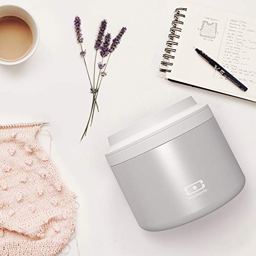 Monbento - Insulated Lunch Box Mb Element Silver - Leakproof And Insulated Container Keeps Food Hot/Cold For Up To 5 Hours - For Work/School Lunch Packing - Bpa Free - Food Grade Safe - Grey #TOP6